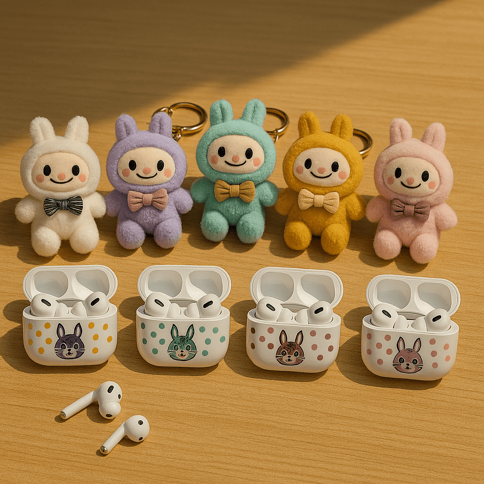 Labubu - Wireless Earbuds with Plush Keychain Set